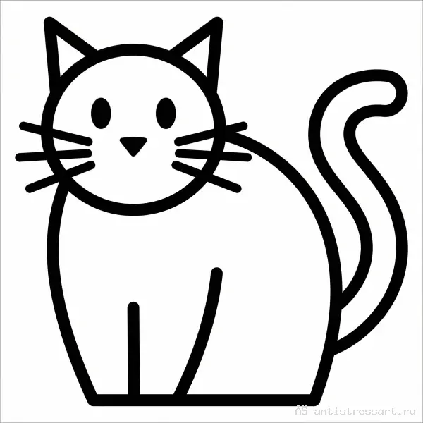 Раскраска Bold & Easy один большой кот — раскраска (Животные), распечатать бесплатно А4