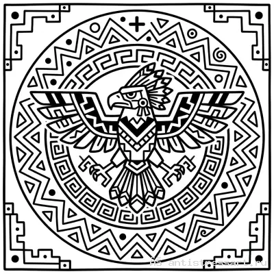 Мифический орел с орнаментом раскраска — раскраска распечатать бесплатно