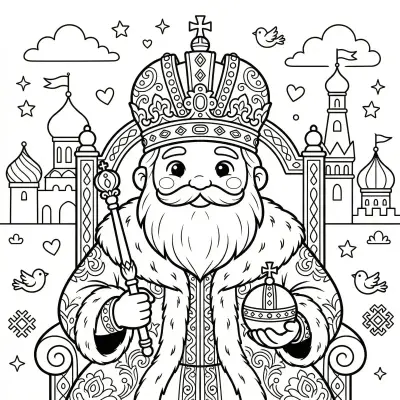 Раскраска царь для детей — раскраска распечатать бесплатно
