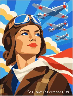 Девушка-пилот — раскраска в PDF