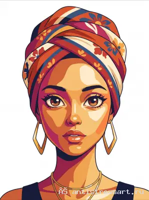 Загадочный образ в тюрбане — раскраска распечатать бесплатно