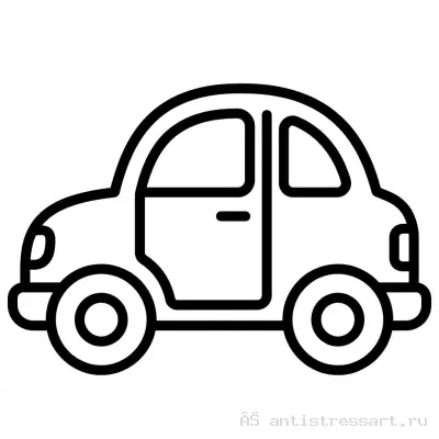Раскраска легковая машина для детей простая — раскраска распечатать бесплатно